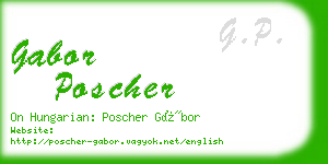 gabor poscher business card